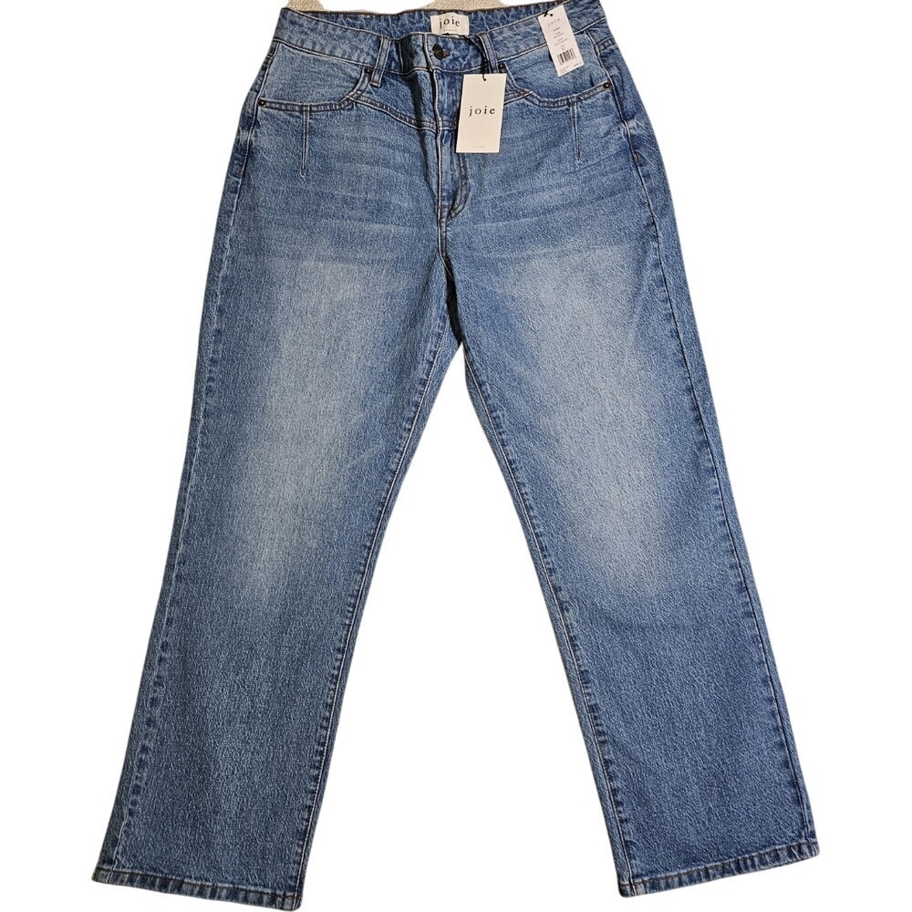NWT Joie Women's Classic Denim Straight Leg High Waist Medium Wash Jeans Sz 32